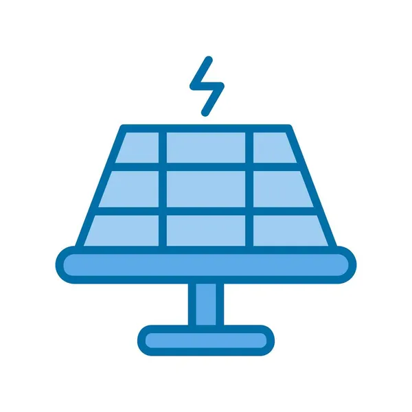 太阳能电池填充蓝色矢量图标设计 — 图库矢量图片