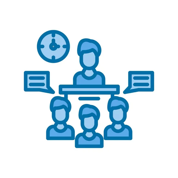 Teamwork Filled Blue Vector Icon Desig — Stock Vector