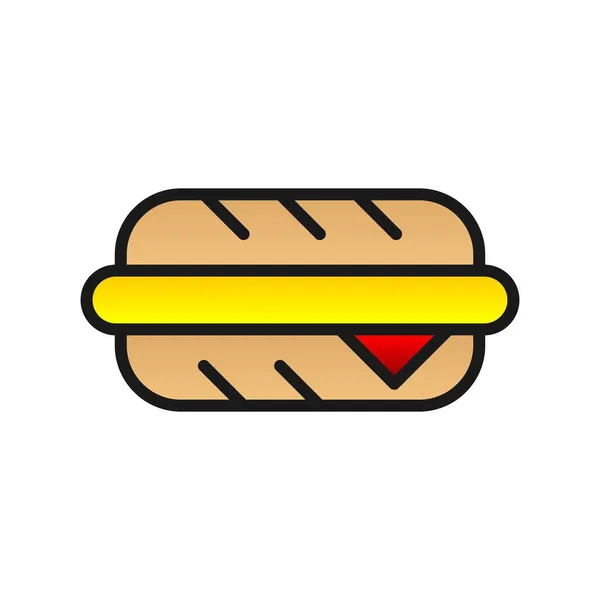 Baguette Gevulde Gradiënt Vector Icon Desig — Stockvector