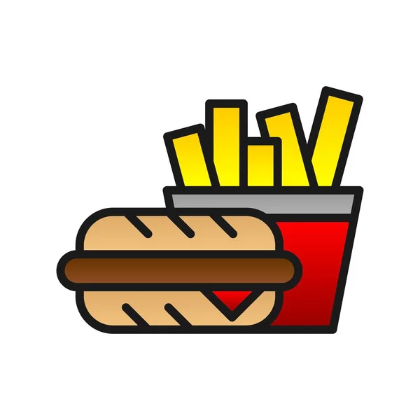Fast Food Gevulde Gradiënt Vector Icon Desig — Stockvector