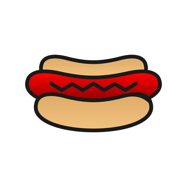 Hot Dog Gevulde Gradiënt Vectoricoon Desig — Stockvector