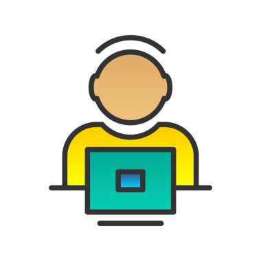 Hacker Gradyan Vektör Simgesi Tasarımı Doldurdu