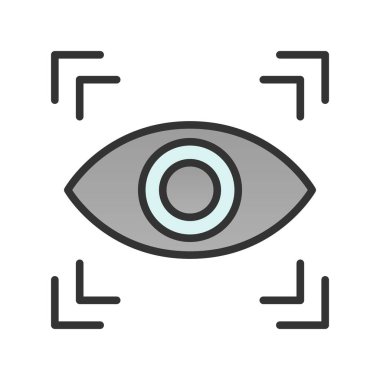 Göz Tarayıcı Gradyan Vektör Simgesi Tasarımı Dolduruldu