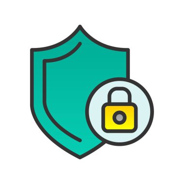 Koruma Doldurulmuş Gradyan Vektör Simgesi Tasarımı