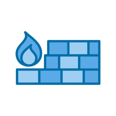 Firewal Mavi Vektör Simgesi Tasarımı 