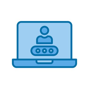 Parola Mavi Vektör Simgesi Tasarımı