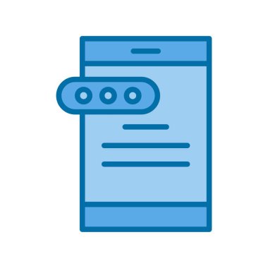 Akıllı Telefon Mavi Vektör Simgesi Tasarımı