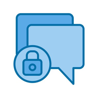 Mavi Vektör Simgesi Tasarımı Dolu Sohbet