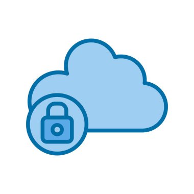 Bulut Dolu Mavi Vektör Simgesi Tasarımı