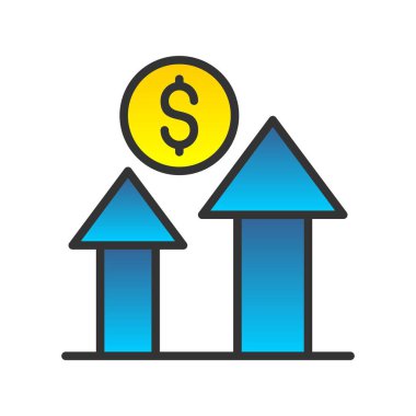 Büyüme Doldurulmuş Gradyan Vektör Simgesi Tasarımı 