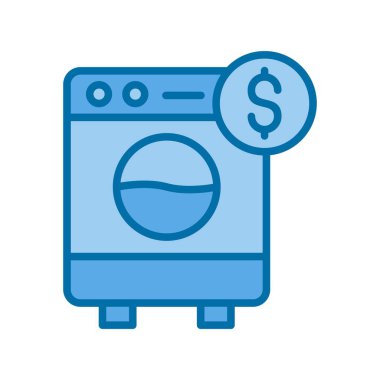 Para Aklama Mavi Vektör Simgesi Tasarımı