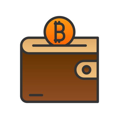 Cüzdan Doldurulmuş Gradyan Vektör Simgesi Tasarımı 