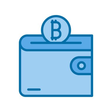Cüzdan Doldurulmuş Mavi Vektör Simgesi Tasarımı