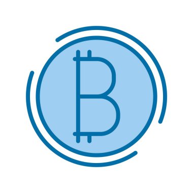 Bitcoin Mavi Vektör Simgesi Tasarımı