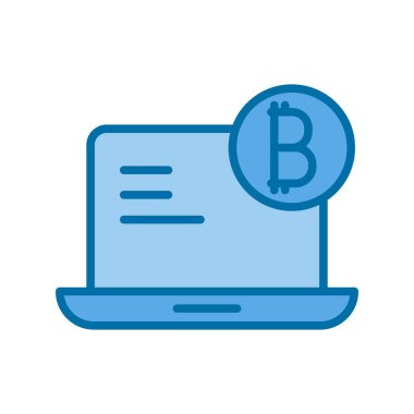 Laptop Mavi Vektör Simgesi Tasarımı