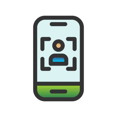 Selfie Doldurulmuş Gradyan Vektör Simgesi Tasarımı 