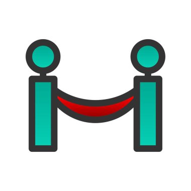 Bariyer Doldurulmuş Gradyan Vektör Simgesi Tasarımı 