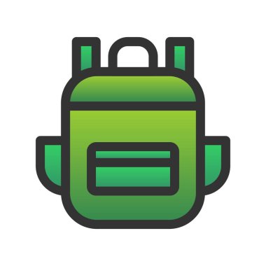 Çanta Doldurulmuş Gradyan Vektör Simgesi Tasarımı 