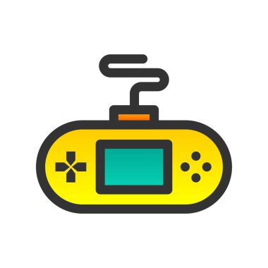 Oyun Konsolu Dolu Gradyan Vektör Simgesi Tasarımı 