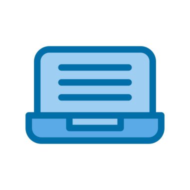 Laptop Mavi Vektör Simgesi Tasarımı