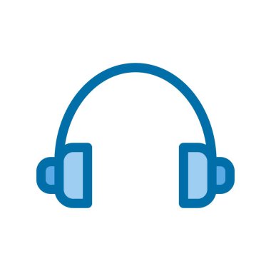 Mavi Vektör Simgesi Tasarımı Doldurulmuş Kulaklık