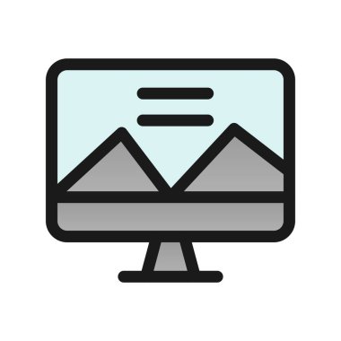 Bilgisayar Doldurulmuş Gradyan Vektör Simgesi Tasarımı 