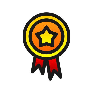 Rozet Doldurulmuş Gradyan Vektör Simgesi Tasarımı 