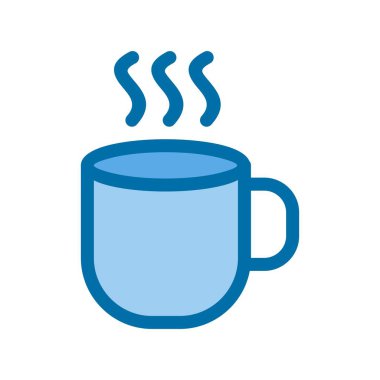 Mavi Vektör Simgesi Tasarımı Dolu Kupa