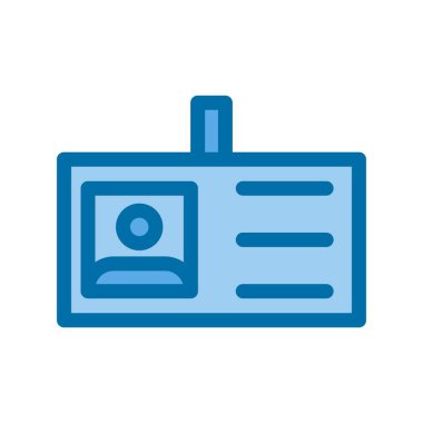 Mavi Vektör Simgesi Tasarımı Dolu Kimlik Kartı