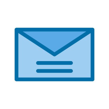 Mavi Vektör Simgesi Tasarımı Doldurulmuş zarf