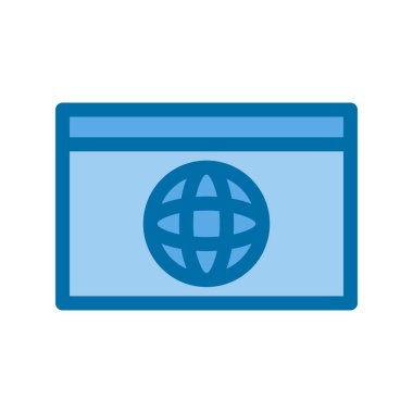 Web Sitesi Doldurulmuş Mavi Vektör Simgesi Tasarımı