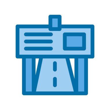 Yol Afişi Mavi Vektör Simgesi Tasarımı