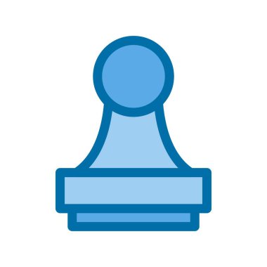 Damga Doldurulmuş Mavi Vektör Simgesi Tasarımı