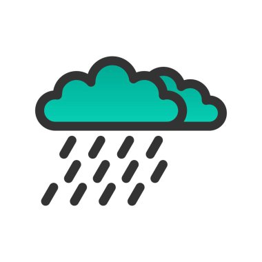 Yağmur Doldurulmuş Gradyan Vektör Simgesi Tasarımı 