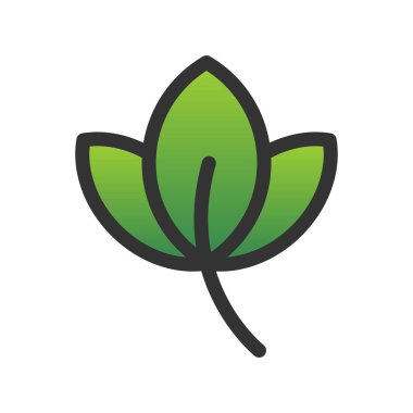 Yaprak Doldurulmuş Gradyan Vektör Simgesi Tasarımı 