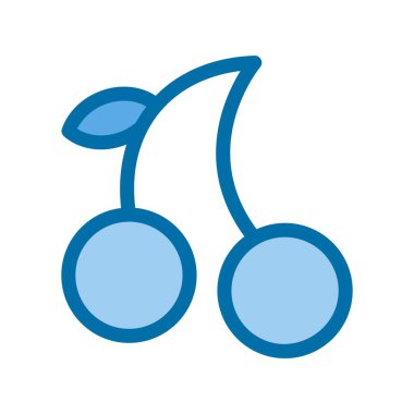 Kiraz Dolu Mavi Vektör Simgesi Tasarımı