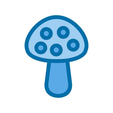 Mavi Vektör Simgesi Tasarımı Dolu Mantar