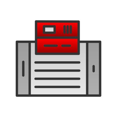 Kredi Kartı Satırı Gradyan Vektör Simgesi Tasarımı