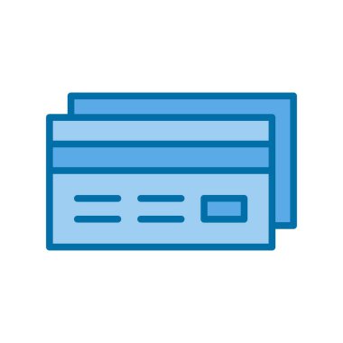 Kredi Kartı Dolu Mavi Vektör Simgesi Tasarımı