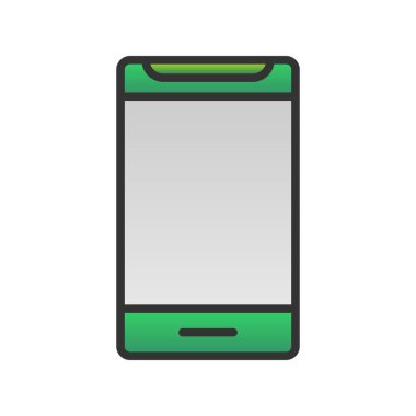 Mobil Satır Dolu Gradyan Vektör Simgesi Tasarımı