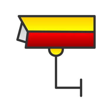 Cctv Satırı Gradyan Vektör Simgesi Tasarımı