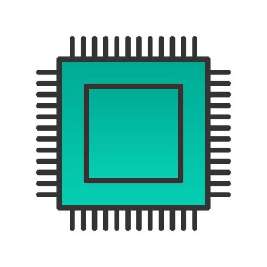 Çip Satırı Gradyan Vektör Simgesi Tasarımı