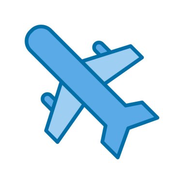 Mavi Vektör Simgesi Desig Dolu Uçak