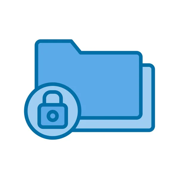 Folder Filled Blue Vector Icon Desig — Stock Vector