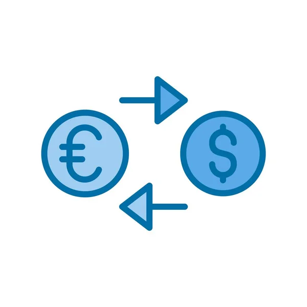 Icona Vettoriale Blu Riempita Exchange Desig — Vettoriale Stock