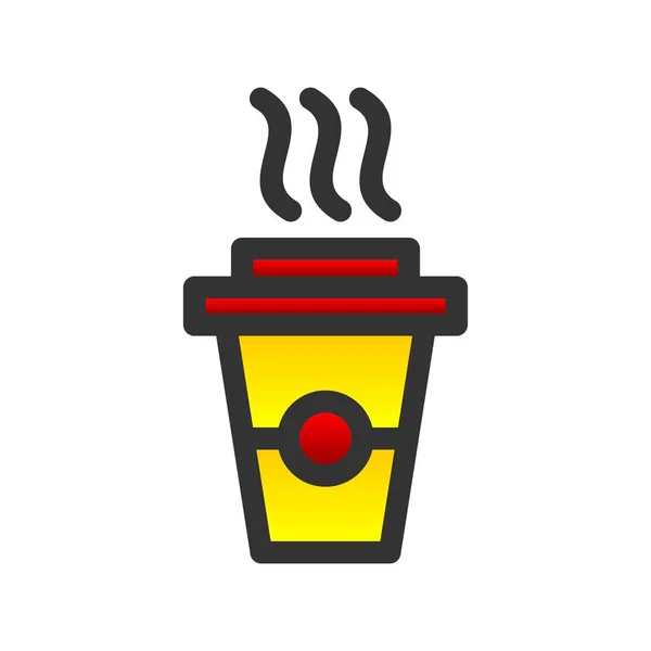 Kaffeetasse Gefüllt Gradient Vector Icon Design — Stockvektor