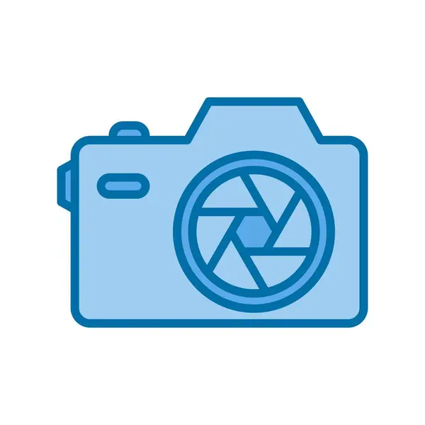 Kamera Gefüllt Blue Vector Icon Desig — Stockvektor