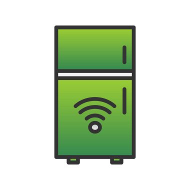 Buzdolabı Satırı Gradyan Vektör Simgesi Tasarımı