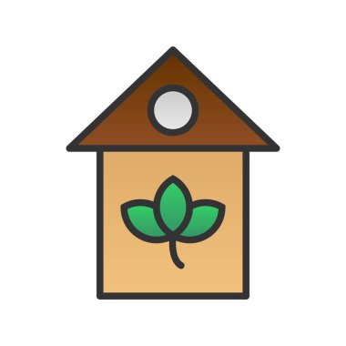 Bitki Satırı Doldurulmuş Gradyan Vektör Simgesi Tasarımı