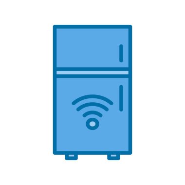 Buzdolabı Mavi Vektör Simgesi Tasarımı